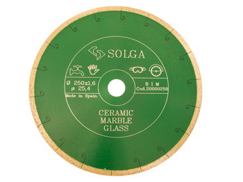 Диск алмазный Solga Diamant CERAMICS, MARBLE сплошной (керамика, мрамор) 250мм 20000250