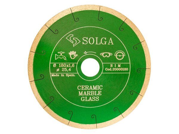 Диск алмазный Solga Diamant CERAMICS, MARBLE сплошной (керамика, мрамор) 180мм 20000180
