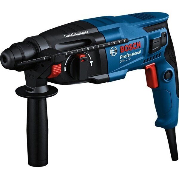 Перфоратор BOSCH GBH 220 в чем. (720 Вт, 2.0 Дж, 3 реж., патрон SDS-plus, вес 2.3 кг)