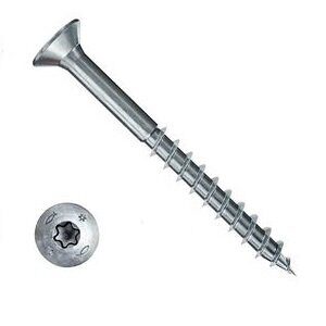 Саморез по дереву Fischer FPF CTP 4.5x80 Torx неполная резьба белый цинк 670278