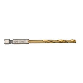 Упаковка сверл по металлу 5X80 с хвостовиком 1/4" Hex Milwaukee RED HEX HSS-TiN 4932478180