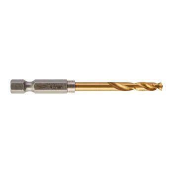 Упаковка сверл по металлу 4.5X76 с хвостовиком 1/4" Hex Milwaukee RED HEX HSS-TiN 4932478179