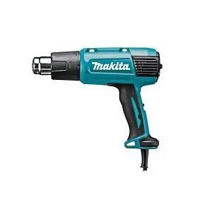 Термовоздуходувка MAKITA HG 6031 VK в чем. + набор сопл (1800 Вт, 2 скор., 50-600 °С, ступенч. рег.)